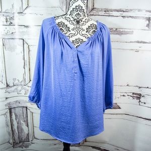 Apt 9 XL Blouse Periwinkle Blue Flowy Slinky